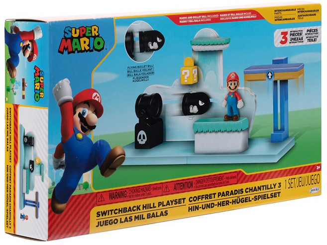 닌텐도 슈퍼마리오 2.5인치 피규어 세트 스위치백 힐 플레이세트 411484, 1개