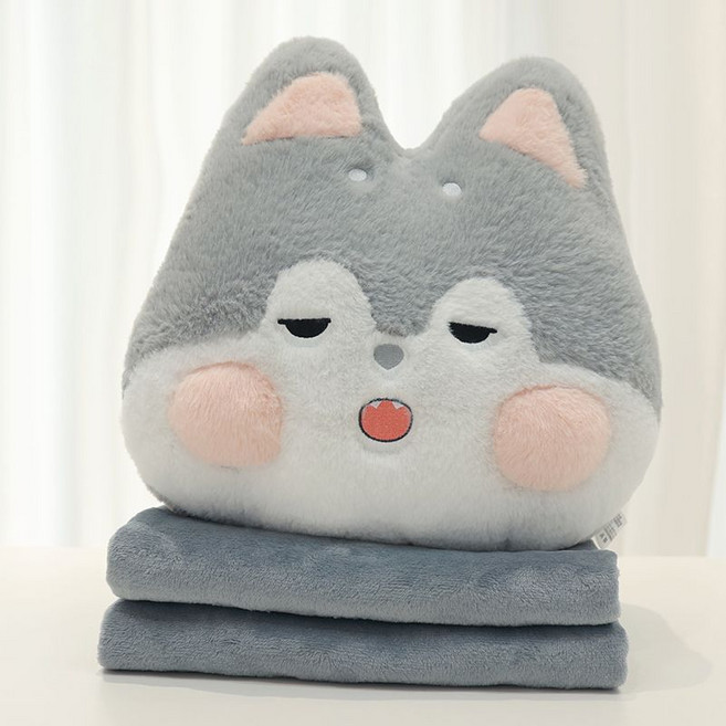 KDNC 캐릭터 강아지 토끼 쿠션 낮잠 담요 허리 경추 등받이 쿠션