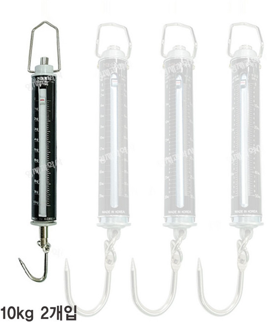 용수철저울 10~50kg 메달림저울 원통형 과학실험재료, 1. 용수철저울 10kg 2개입