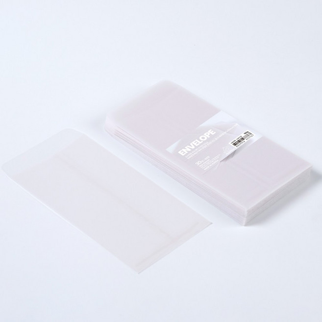 PaperPhant 프리미엄 국내 제작 두꺼운(150g) 반투명 트레싱지 봉투, 세로형(180*100mm) 30매