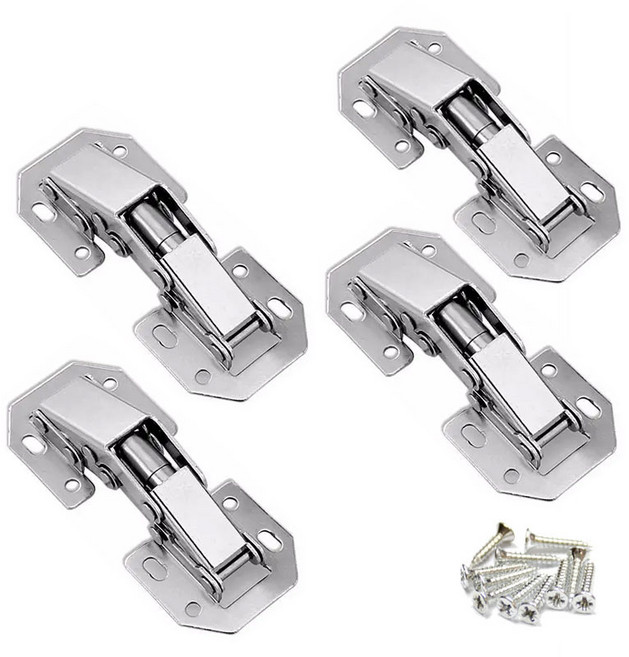 아이베란다 무타공 싱크대 경첩 소 (33x72mm) 장농경첩, 4개