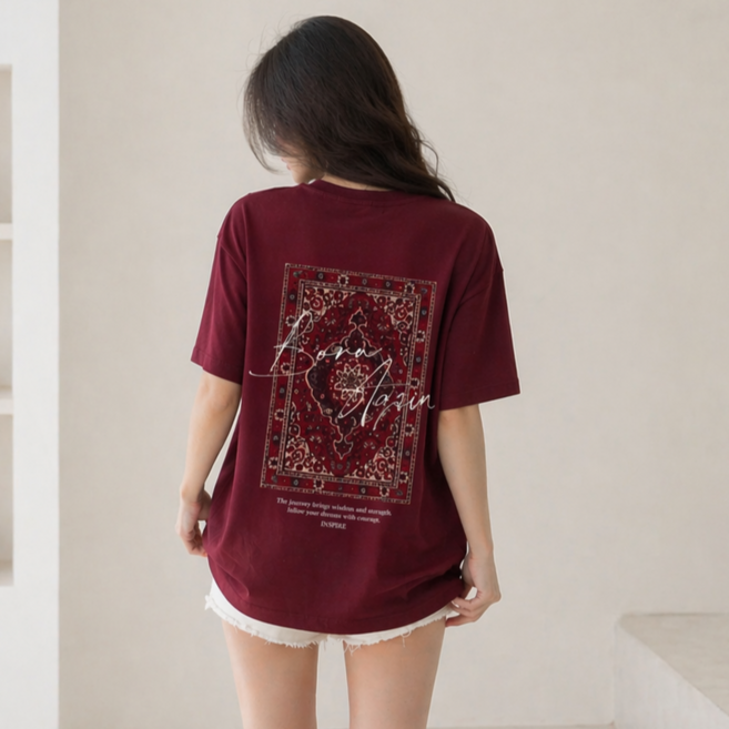 권앤샵 남녀공용 빅사이즈 프린팅 순면 반팔티