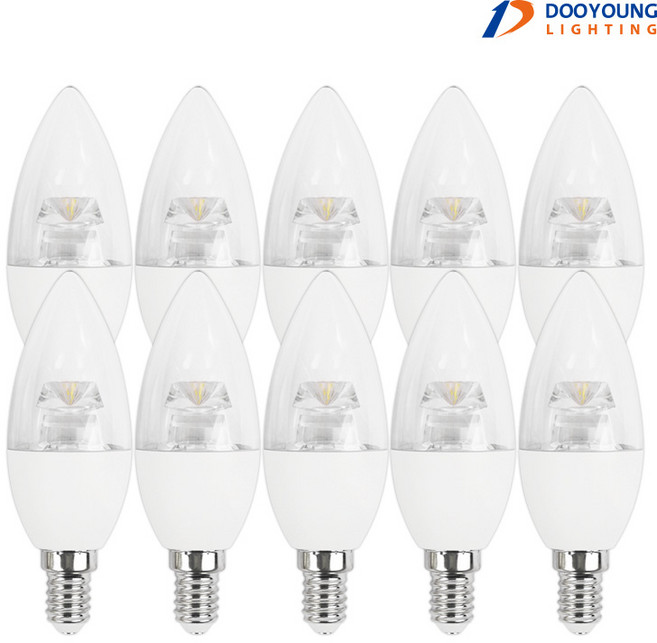 두영 LED 촛대구 촛대전구 캔들 4W E14 - 10개입 세트, E14 주광색 - 10개입 세트