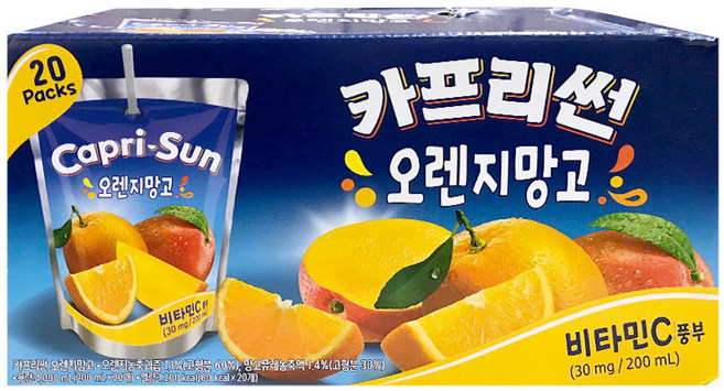 농심 카프리썬 오렌지망고, 200ml, 5개