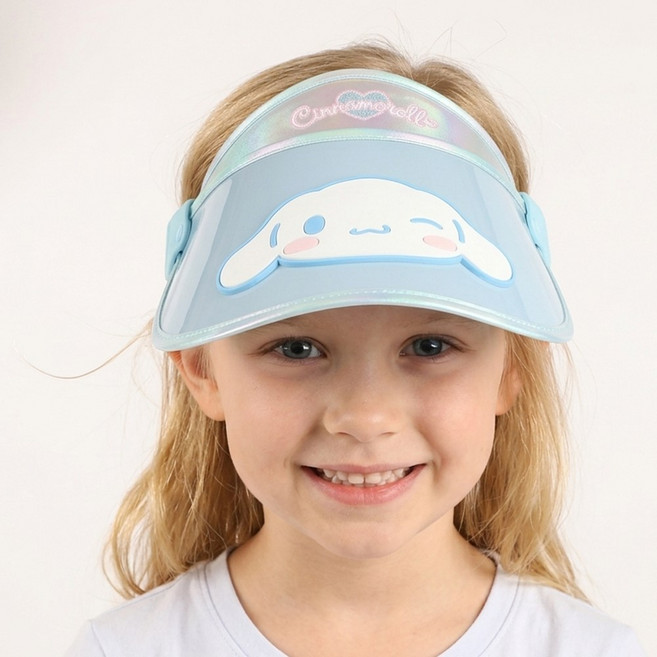산리오 시나모롤 썬캡 각도 조절 각도캡 모자 썬햇 햇빛가리개 자외선차단 어린이 키즈 여아 아동 물놀이 선캡 여름챙모자