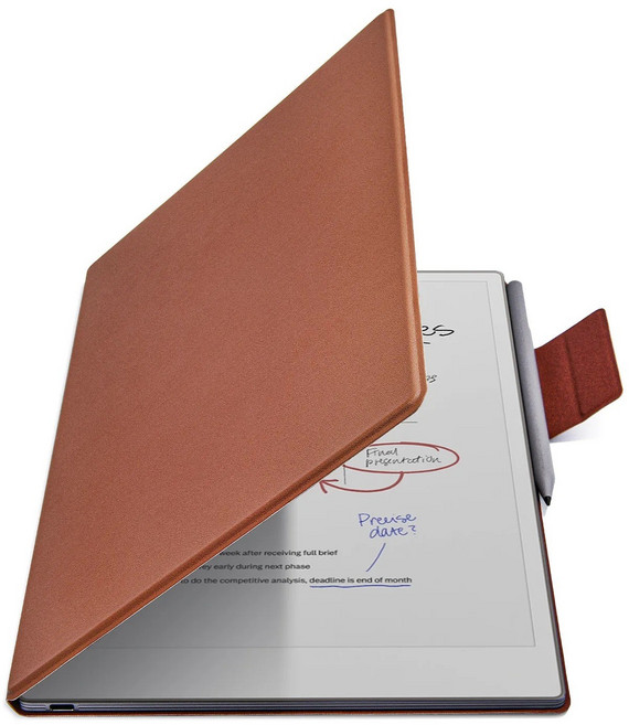 For Remarkable Paper Pro 11.8" eBook Frame-Less Magnetic Adsorption Cover Case with Auto Sleep/Wake, Brown, 1개