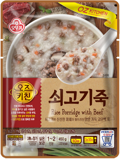 오뚜기 오즈키친 쇠고기죽, 450g, 1개