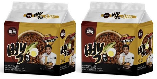 갓 볶은 짜장의 맛을 느낄 수 있는 짜장라면 더본 백종원의 빽쿡 빽짜장 (사탕증정), 2개