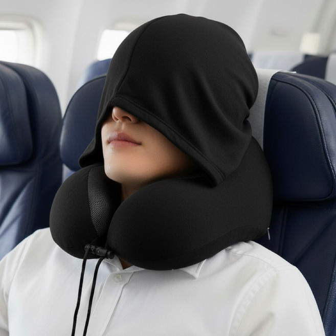 디어코지 메모리폼 여행용 후드 목베개