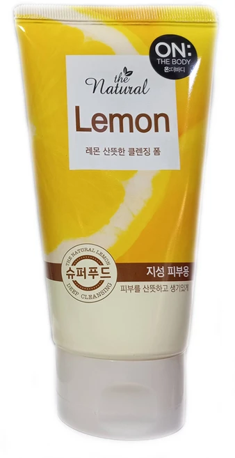 엘지 온더바디 내추럴 레몬 산뜻한 클렌징폼 (지성피부용) 120g, 1개 - 쿠팡