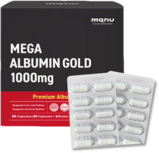 manu 순수알부민 100%고함량1000mg 90캡슐(멀티팩) 뉴질랜드직송, 1박스