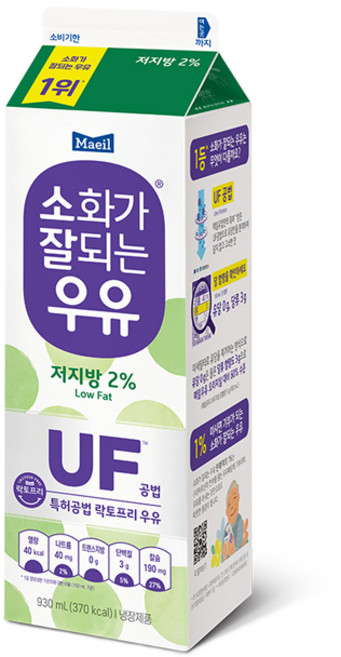 매일유업 소화가 잘되는 우유 저지방, 930ml, 8개