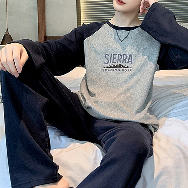 드마엘_에반 남성 긴팔 긴바지 파자마 잠옷 이지웨어 상하세트 (4종)