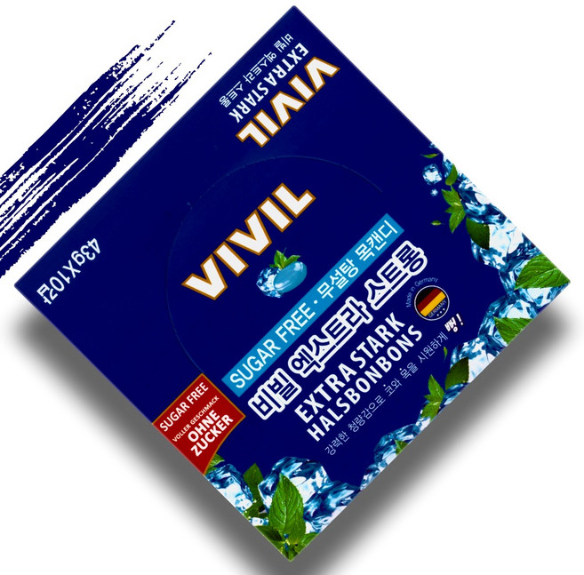 VIVIL 비빌캔디 엑스트라 스트롱 민트 독일 무설탕 캔디 상쾌함 10개(1BOX)