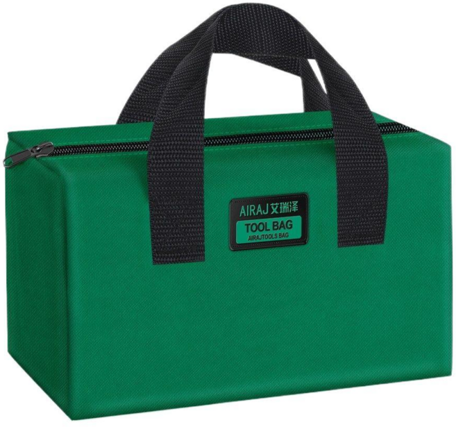 AIRAJ 그린 캔버스 지퍼 포켓 다용도 공구 수납 포켓 휴대용 토트백 1개