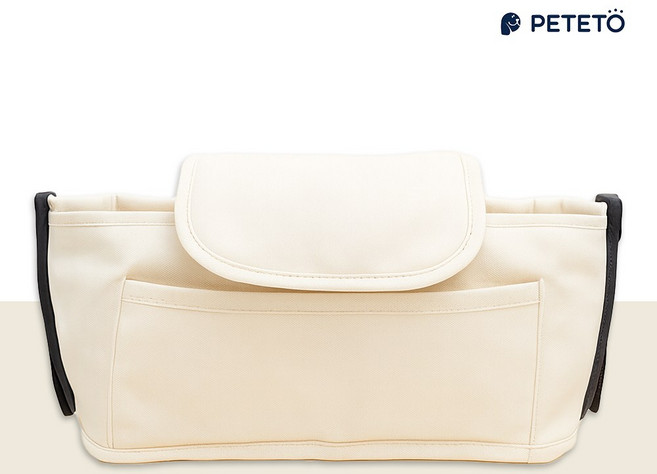 코오롱 다용도 수납백 포켓 미니 가방 스쿠터 자전거 페테토 유모차 애견 개모차 기저귀 정리함, 아이보리, 1개