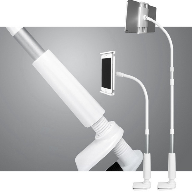 브로키 스마트폰 태블릿 침대 거치대 120cm 대 자바라 거치대, 1개, 그레이