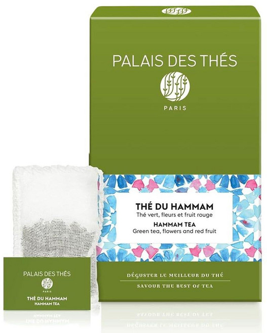 Palais des Thés Alizes Winds 녹차 피치 오렌지 블로썸 프리미엄 티백 20컵 192413, 함맘 차