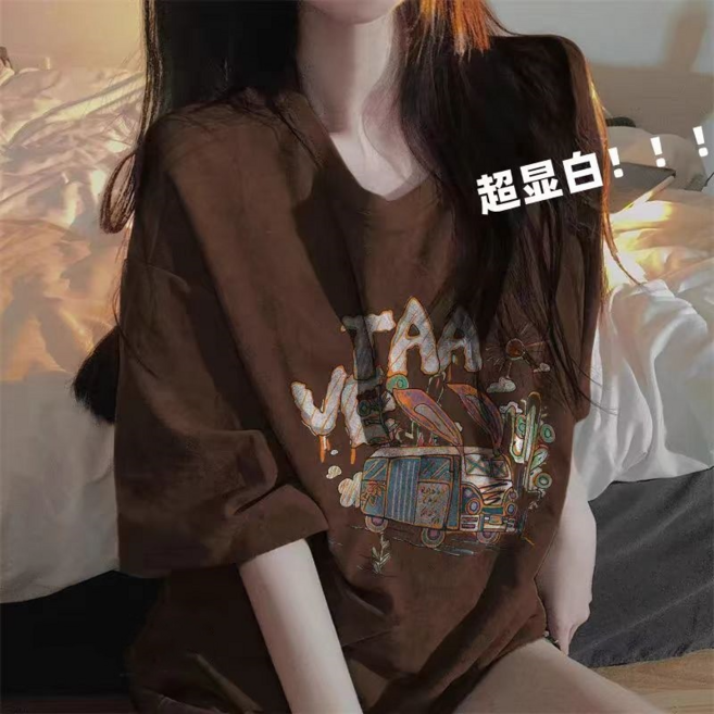 純棉美式寬鬆短袖T恤