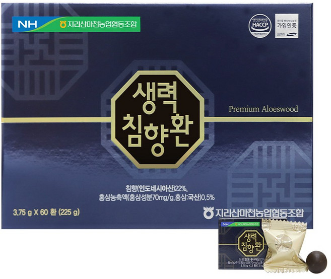 농협 생력침향환 22% 60환 (선물용 쇼핑백 포함), 60개, 3.75g