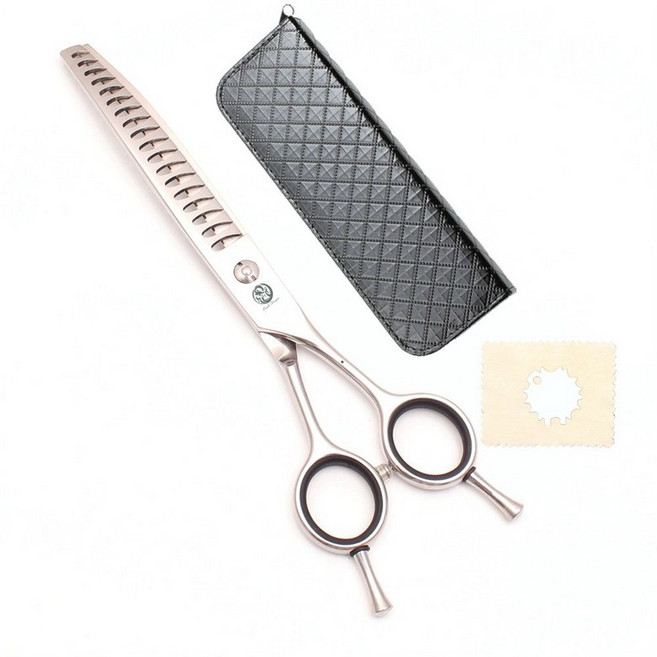 강아지 숱가위 애견 미용가위 전문가용 흑조 셀프미용, 1개, 곡선형 물고기 뼈 블랙