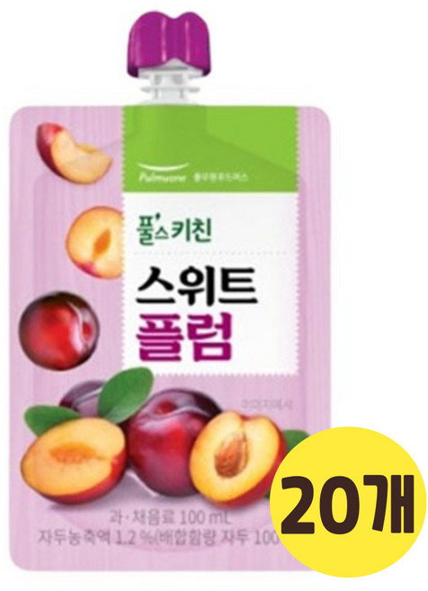 풀무원 풀스키친 스위트 플럼(자두) 과채음료, 20개, 100ml
