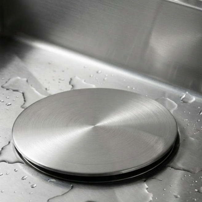 레인보우캣 싱크대 덮개 배수구커버 싱크대 배수구 덮개 씽크대 배수구 뚜껑, 1개, 실버