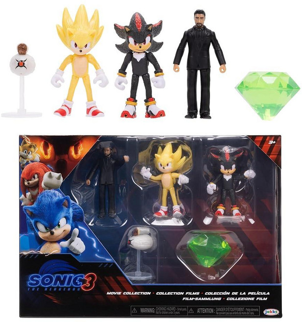 Sonic 3 Movie ActionFigures 멀티 팩 웨이브 2 피규어 6.4cm(2.5인치) 130396