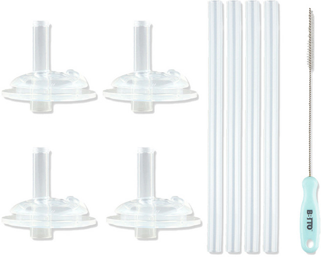비비또 교체용 빨대 4P+꼭지 4P+세척솔 세트, 비비또 교체용 빨대4P+빨대 꼭지4P+세척솔, 1세트