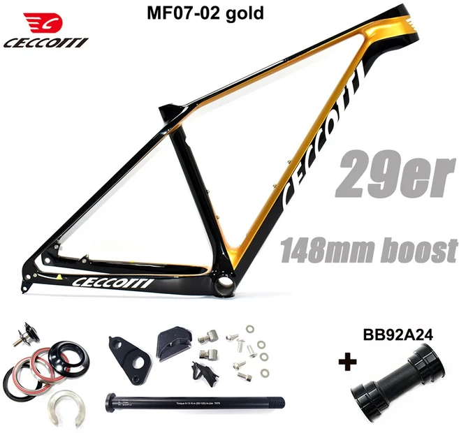 CECCOTTI-산악 자전거 프레임 29인치 MTB 풀 이너 케이블 모델 148mm 부스트 카본 카멜레온 컬러, 02 18Inch-BB92-148mm, 07 MF07-02
