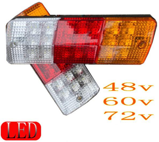 테일 램프 후미등 데루등 12개 12-72V 자동차 LED 라이트 키트 12V 24V 후방 방향 지시등 RV 캠퍼 트레일러 트럭 정지등 보트 조명, 1)2PCS 48V