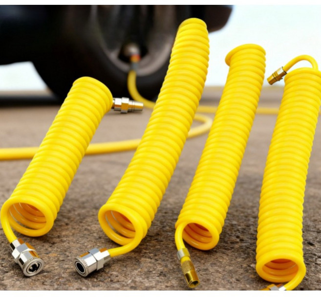 차량용 공기펌프 연장 호스 고압 타이어 주입 공기 연결 튜브 어댑터, 26_2.5m퀵커넥트+푸시노즐, 1개