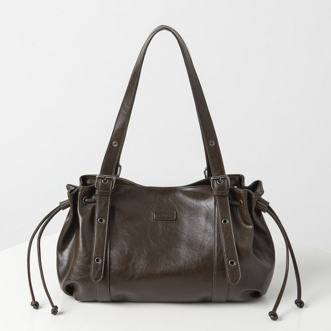 엔도르시 여성용 빈티지 레더 보부상 스트링 숄더백 EBA624