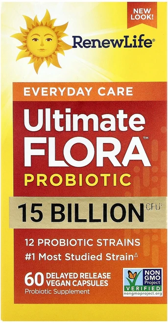 리뉴 라이프 Renew Life Ultimate 플로라 Flora™ 데일리 케어 프로바이오틱 지연 방출 베지 캡슐 60정124621원산지:기타, 리뉴 라이프 Renew Life, Ultimate 플로, 1개 - 쿠팡
