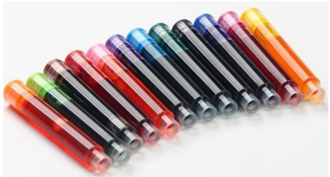 아띠에 만년필 카트리치 잉크 13색 3.4mm & 2.6mm, 30개, 블랙