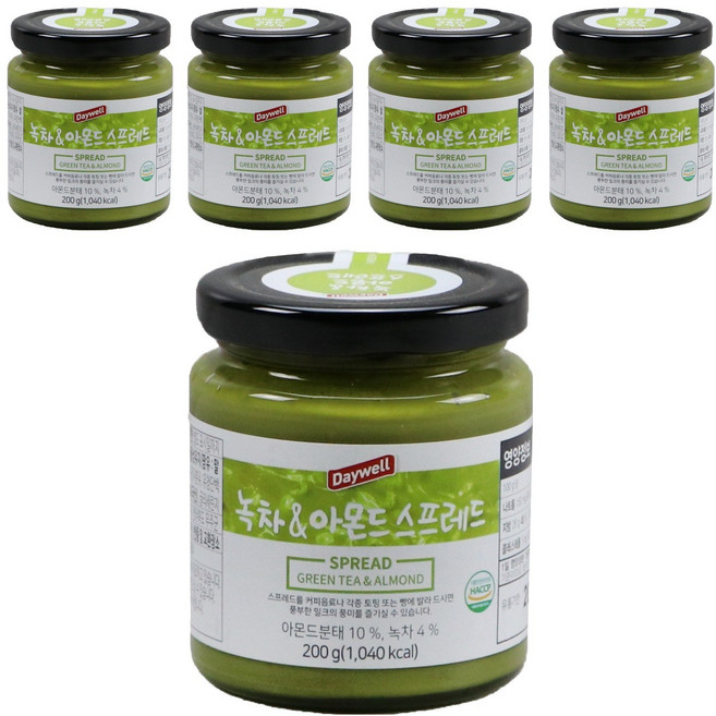 데이웰 녹차&아몬드 스프레드, 200g, 5개