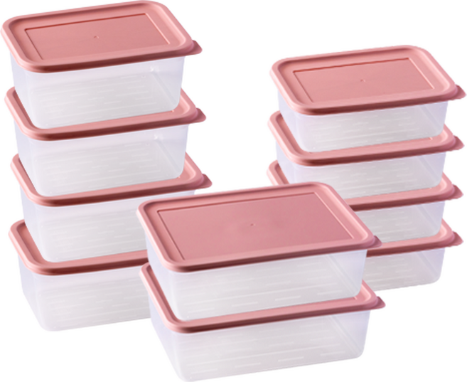 나누담 간편 전자레인지 용기 반찬통 750ml 4p + 1000ml 4p + 2300ml 2p 세트 핑크, 1세트, 750ml 4개+1.0L 4개+2.3L 2개