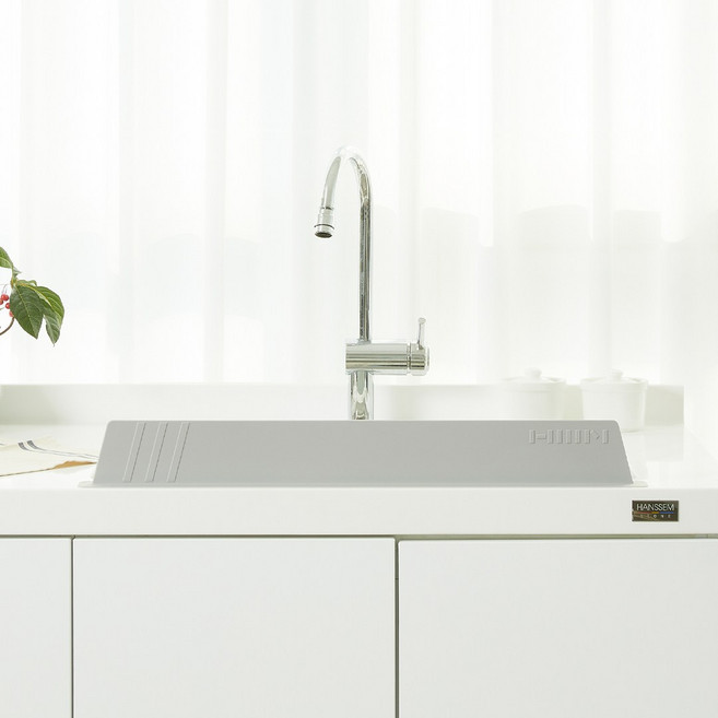 한샘 싱크대 핏 와이드 실리콘 물막이 61.5cm, A 사선 그레이, 1개