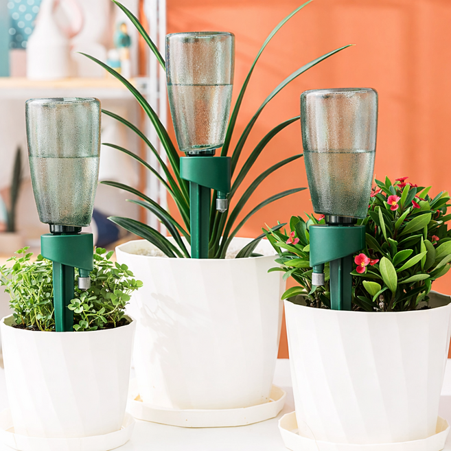 웃는살림 식물자동급수기 화분 자동 급수기, 그린, 3개