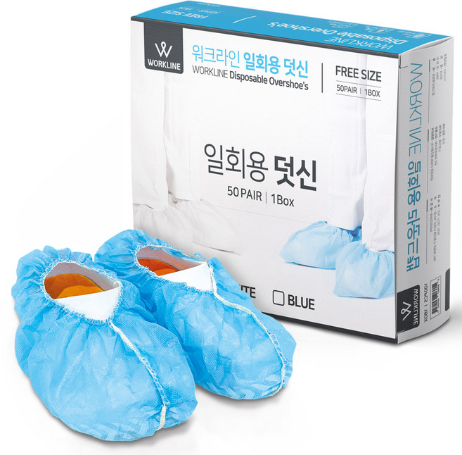 제이앤제이몰 발토시 부직포 일회용 신발 커버 덧신 100매_블루, 1개, 블루