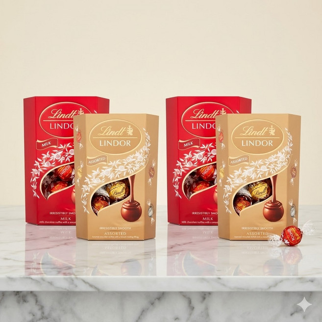 [4박스 세트] 린트 린도르 초콜릿 어소티드 2개 밀크 2개 Lindt Lindor Chocolate Truffles