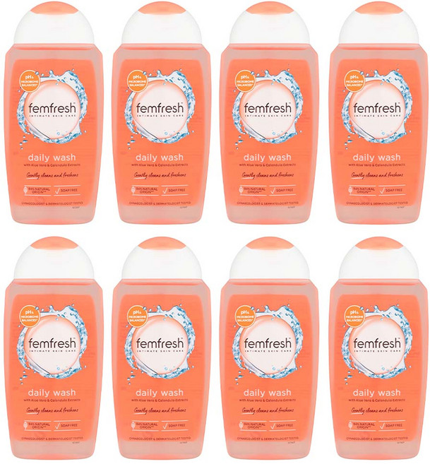 Femfresh 펨프레쉬 PH밸런스 여성청결제 젠틀알로에베라 250ml 8팩, 8개
