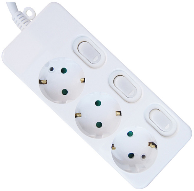 DAJOA 국산 멀티탭 개별 3구 10M (16A) 케이블형, 1개, 화이트
