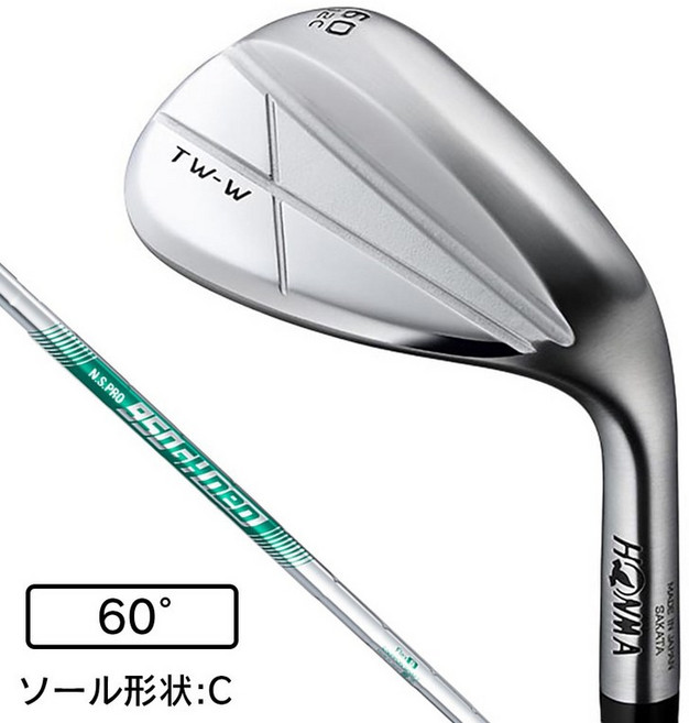 혼마 골프 HONMA 남성 TW-W 크롬 도금 웨지 6012C 로프트 60도 NSPRO 950GH neo - 6012 204461, S