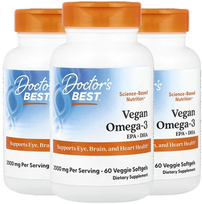닥터스베스트 비건 오메가3 EPA+DHA 60베지소프트젤(소프트젤 1정당 1 000mg), 3개, 60정 - 쿠팡