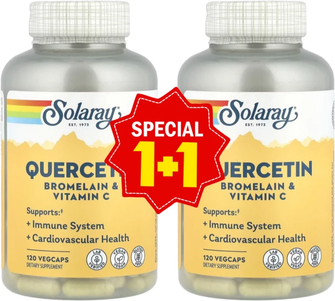 (2병) 솔라레이 퀘르세틴 케르세틴 브로멜라인 비타민C 120정 Quercetin Bromelain, 2개 - 쿠팡