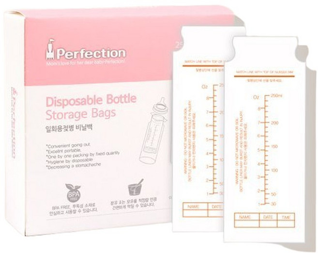 젖병 비닐팩 250ml 125매, 1개