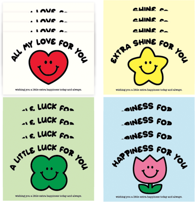 [무해해] 메세지카드 + 편지봉투 4종 혼합 세트, 20개, 해피세트