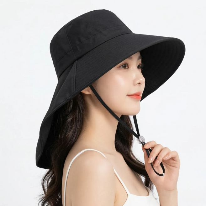 멜로우즈 자외선 완벽차단 병거지 여성 썬캡 데일리 휴양지 다용도 햇빛가리개