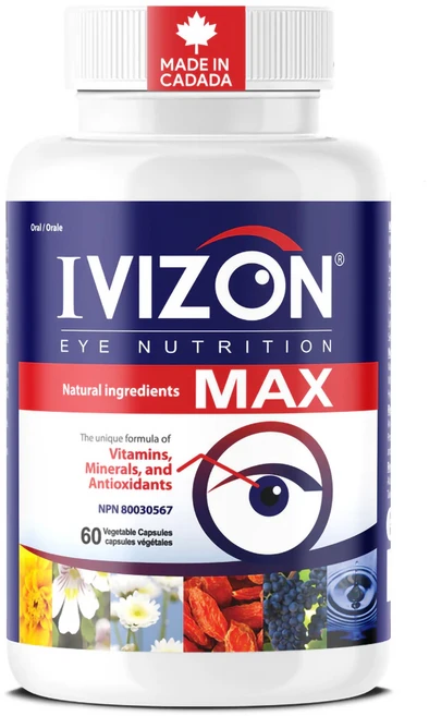 캐나다 아이비젼 눈 건강 루테인 지아잔틴 빌베리 포도씨 IVizon Max 500mg 60식물성캡슐, 1개, 60회분 - 쿠팡
